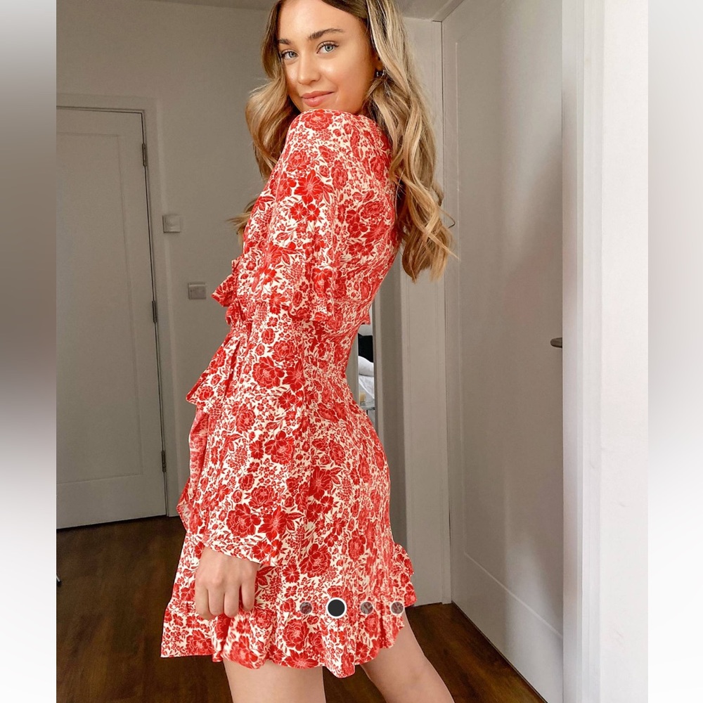 Topshop Floral Short Wrap Dress